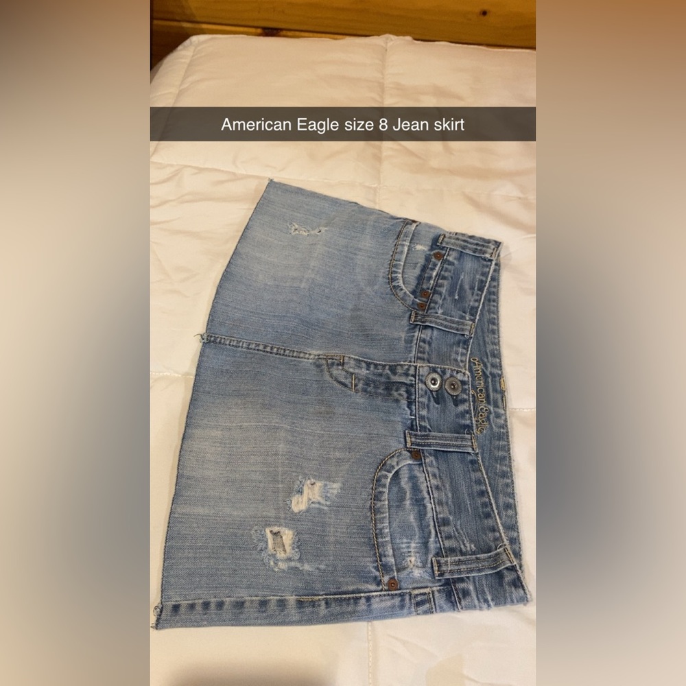 American Eagle Outfitters Light Blue Denim Overalls